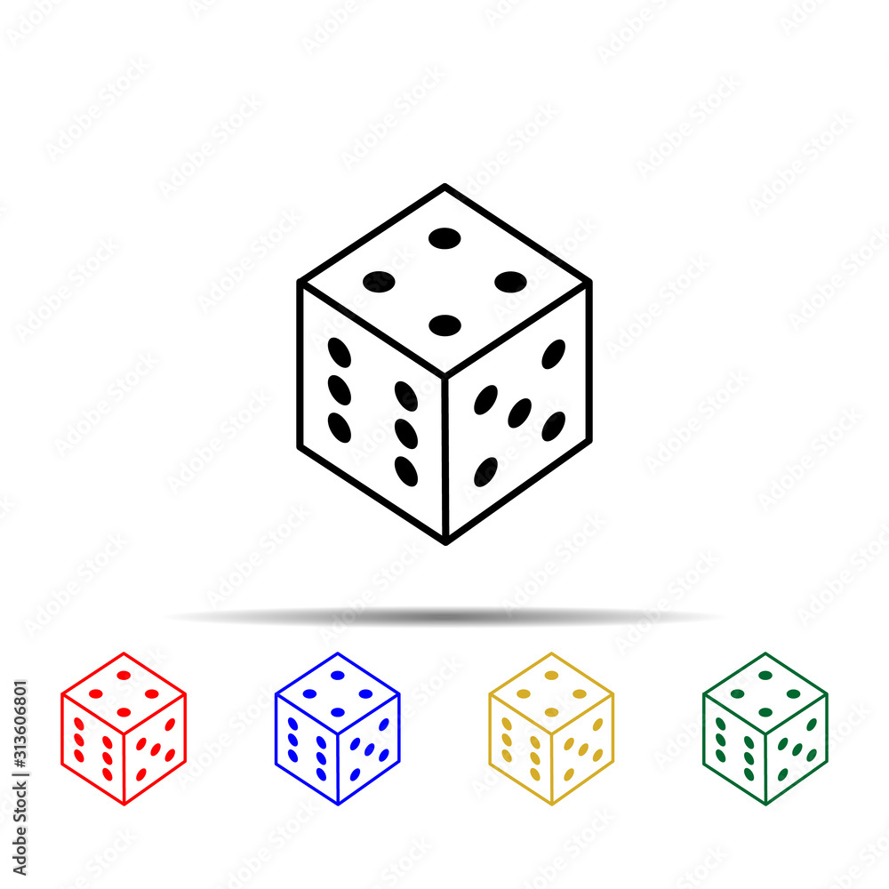 Poster playing darts multi color style icon. simple thin line, outline vector of casino icons for ui and ux