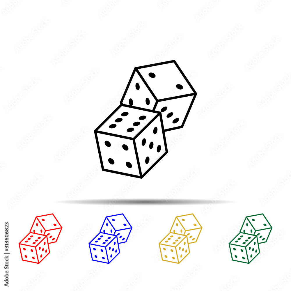 Poster playing darts multi color style icon. simple thin line, outline vector of casino icons for ui and ux