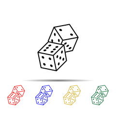 playing darts multi color style icon. Simple thin line, outline vector of casino icons for ui and ux, website or mobile application