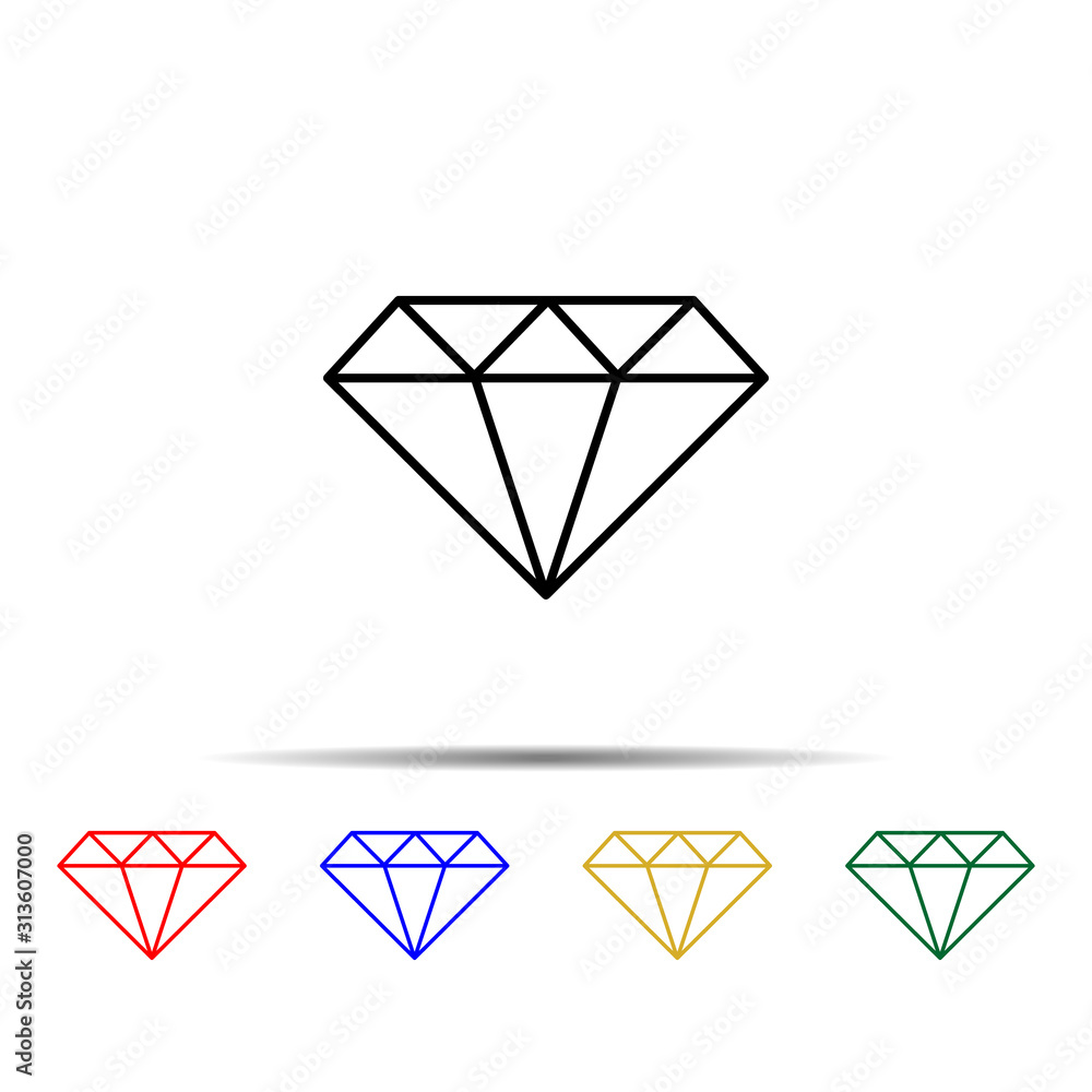 Poster diamond multi color style icon. simple thin line, outline vector of casino icons for ui and ux, webs