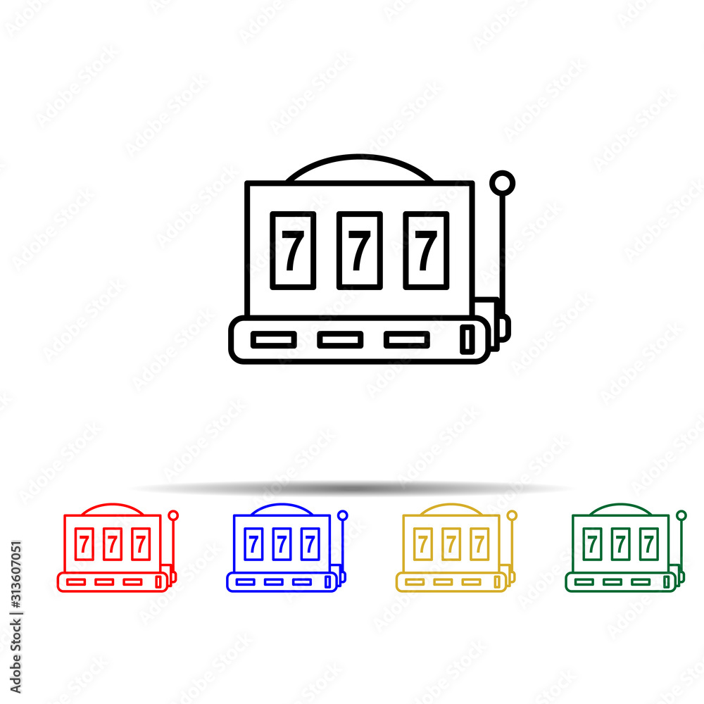 Poster playing apparatus multi color style icon. simple thin line, outline vector of casino icons for ui an
