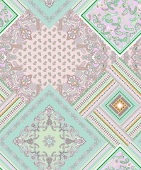seamless paisley  pattern with trend colors for bed linen textiles, fabrics, souvenirs, packaging, greeting cards and scrapbooking,shawl