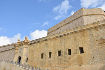 Fort St Angelo (Forti Sant Anglu), located at Birgu Waterfront, Malta, Vittoriosa bay of the Mediterranean sea - 313608832