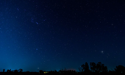 Panorama blue night sky milky way and star on dark background.Universe filled with stars, nebula...
