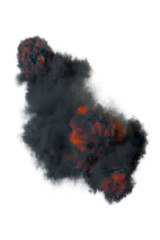 clouds of black smoke on a white background