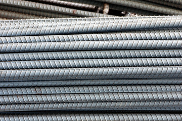 Rebar texture. Construction rebar steel work reinforcement.
