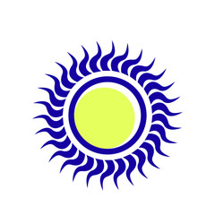 Sun icon vector in simple design