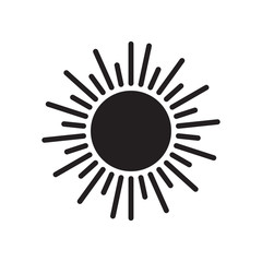 Sun icon vector in simple design