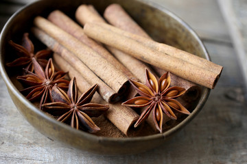 star anise and cinnamon