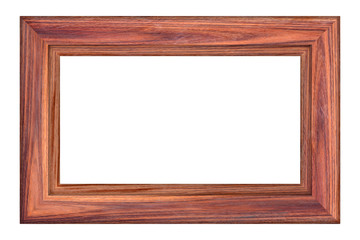 Wooden picture frame isolated on white background