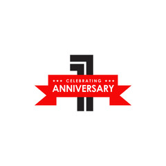 1st year anniversary logo design vector template