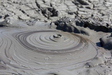 Fototapeta na wymiar Mud active volcano in Azerbaijan. Close up.
