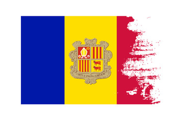 Obraz premium grunge texture Andorra country flag national symbol. Scratched concept