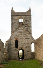 Fototapeta na wymiar BURROWBRIDGE, SOMERSET, ENGLAND. Burrow Mump church ruins.