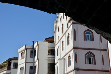 historic bridge and old buildings in Turkey