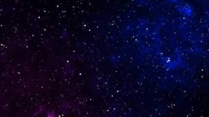 Obraz na płótnie Canvas illustration of Traveling through star fields in space as a supernova colorful light glowing.Space Nebula blue background moving motion graphic with stars space rotation nebula (Science galaxy cosmis)