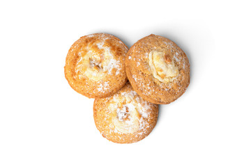 Cottage cheese (cheesecake) cookies isolated on white. background.