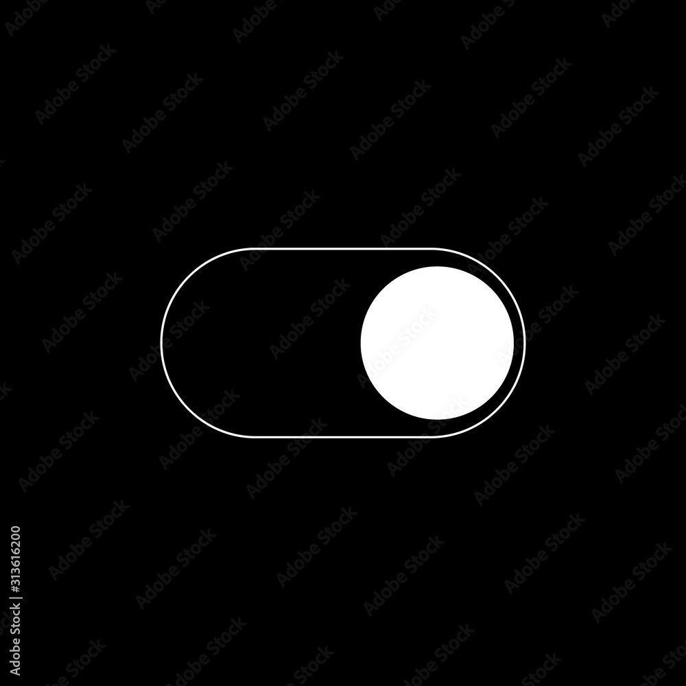 Leinwandbilder vector on off switch. dark and light mode switcher for phone screens. toggle element for mobile app,