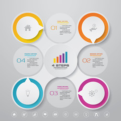 4 steps simple&editable process chart infographics element. EPS 10.	