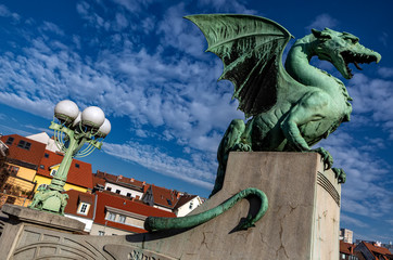 Ljubljana Dragon At Zmajski Most, Slovenia