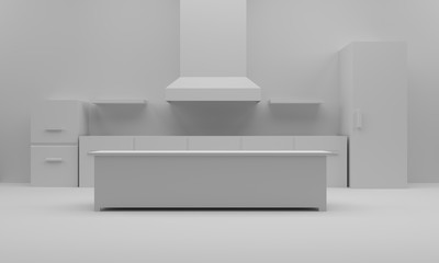  Kitchen Room of The Background., 3d Rendering.