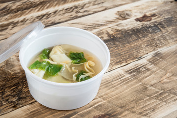 typical Dumplings soup, wan tun
