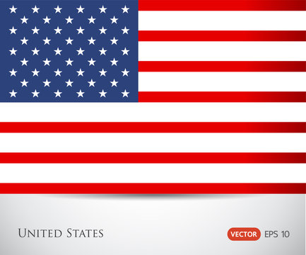 vector image of american flag, USA United States symbol, Independence day background