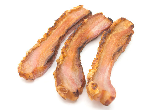 slice of bacon white background