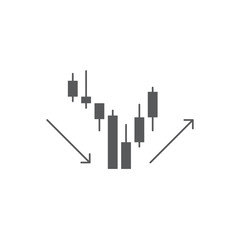 Candlestick chart vector icon symbol trading isolated on white background