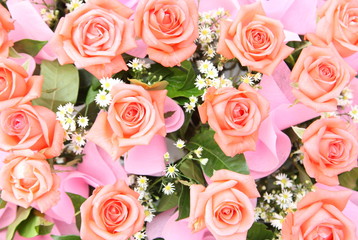 The bouquet rose flower as a background 