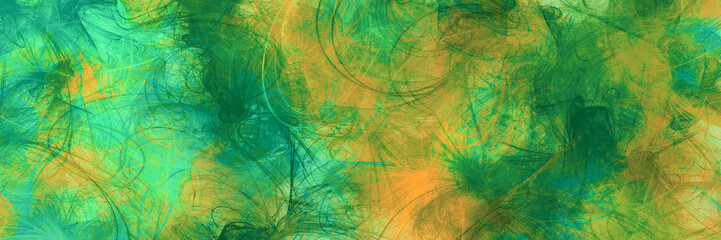 Modern painted texture. Variety paint shapes in shades of yellow and green. Multicolored pattern. Abstract composition © Aurelia's Dreams