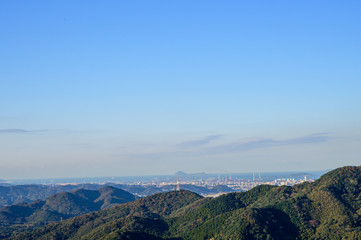 Fototapeta premium 平尾台から望む北九州【福岡県北九州市】
