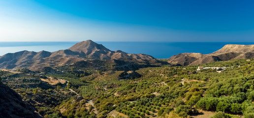 view of mountains and sea in crete