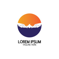 bat vector icon logo template