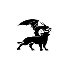 wolf and dragon vector