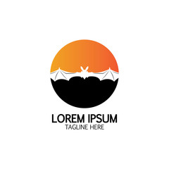 bat vector icon logo template