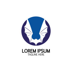 bat vector icon logo template