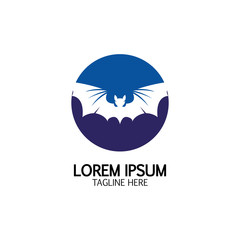bat vector icon logo template