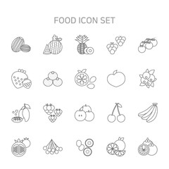 Line illustration of Fruit icons