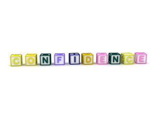 3D Rendering of cute letters saying CONFIDENCE