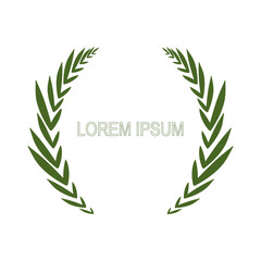 Fototapeta na wymiar Wreath of green leaves, logo, finished design .Vector illustration.