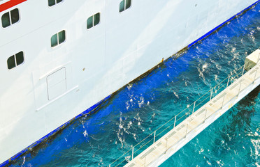 Holiday and vacation in the Caribbean on a luxury Carnival Cruise Lines cruise ship liner with...