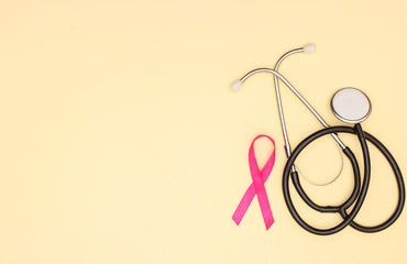 Pink ribbon for international cancer day - Support for the fight against cancer
