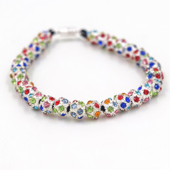 Isolated bracelet with crystal beads on the white background