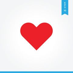 Fototapeta premium Heart vector icon, simple sign for web site and mobile app.