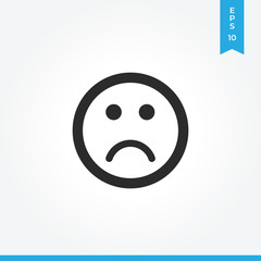 Sad vector icon, simple sign for web site and mobile app.