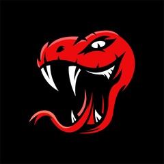 scary snake head for mascot team vector illustration design