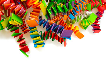 colorful paper accordeons isolated on white background