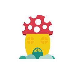 fungus house fairytale object isolated icon