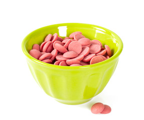 ruby chocolate isolated on white background